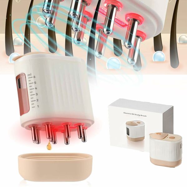 Electric Scalp Massager and Hair Oil Applicator Brush with Red Light for Enhanced Scalp Care,Nourish and Revitalize