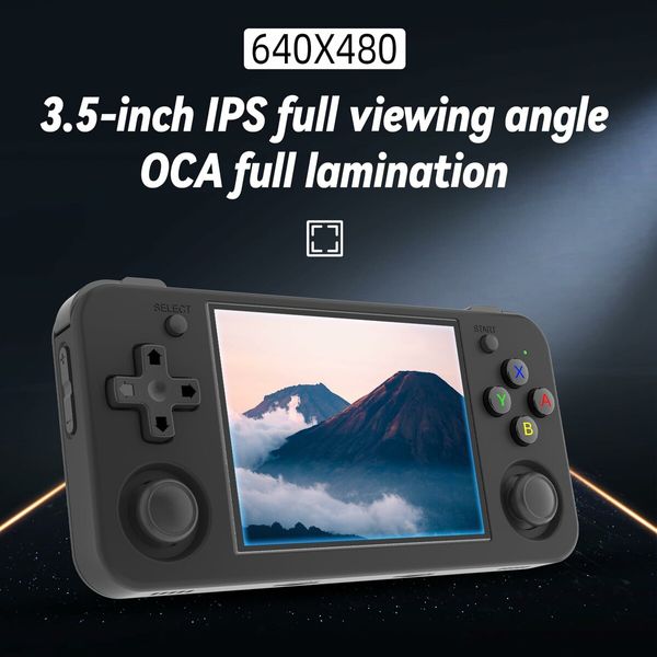 5528 Games Support Retro Handheld Game Console with 3.5" IPS Screen, 64GB Games, HDMI Output, WiFi, and Bluetooth(Black)