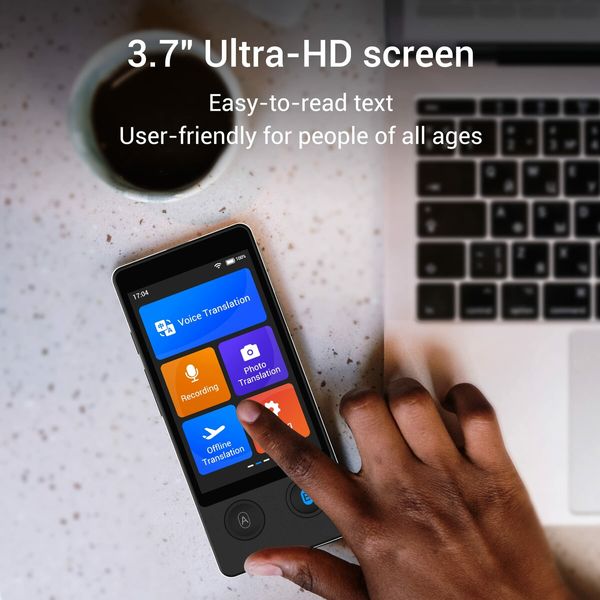 Advanced Language Translator with 3.7" Touch Screen, Offline and Online Translation in 144 Languages for Seamless Communication Worldwide