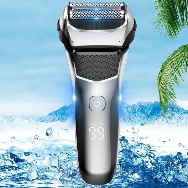 Cordless Wet/Dry Electric Razor Trimmer for Men - Rechargeable, and Waterproof for a Smooth, Close Shave, Plus a Precision Trimmer for Facial Grooming