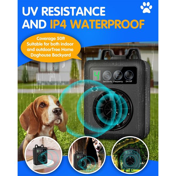 Rechargeable Anti-Bark Dog Bark Control/Ultrasonic Dog Bark Deterrent with 3 Adjustable Settings for Effective Pet Behavior Training