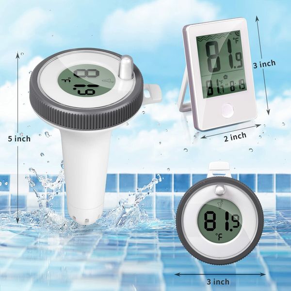 Floating Digital Pool Thermometer: Wireless Thermometer Easy Temperature Reading for Pool, Spa, Tubs and Ponds