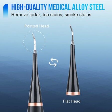 Professional Electric Tooth Cleaner: 3 Cleaning Heads, 5 Modes, and Oral Mirror for Complete Dental Care Black