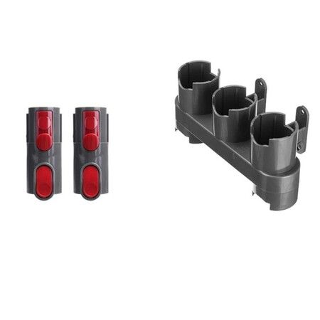 Vacuum Storage Bracket Holder - Compatible with Dyson V7, V8, V10, and V11 - Includes 2 Adapters for Brush Tool and Nozzle Base