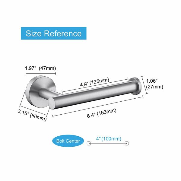 Modern Round Toilet Paper Holder: SUS304 Stainless Steel Wall Mount Tissue Roll Dispenser for Bathroom, Kitchen, and Washroom (Brushed Nickel, 5 Inch)