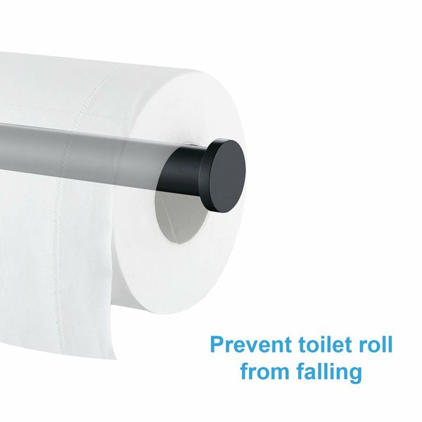 Premium Toilet Paper Holder - Wall-Mounted, Matte Black Stainless Steel Dispenser for Bathroom and Kitchen