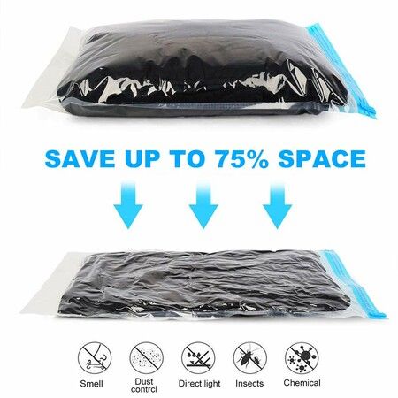 6-Pack 40x60cm Vacuum-Free Space Saving Compression Bags Organizers for Travel and Storage