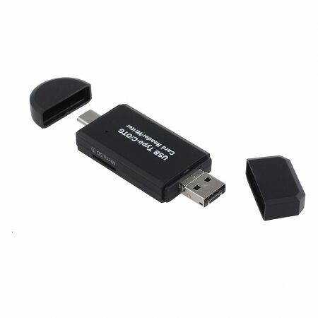 3-in-1 OTG Card Reader for Type-C and Micro-USB Devices: Easily Transfer Files Between Your Devices and Memory Cards