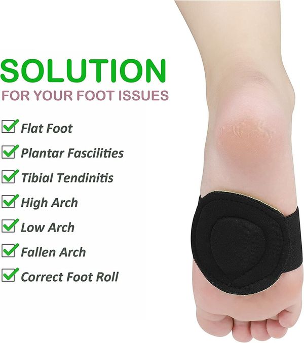 1 Pair Arch Support Sleeves for Plantar Fasciitis and Fallen Arches: Cushioned Relief for Achy Feet