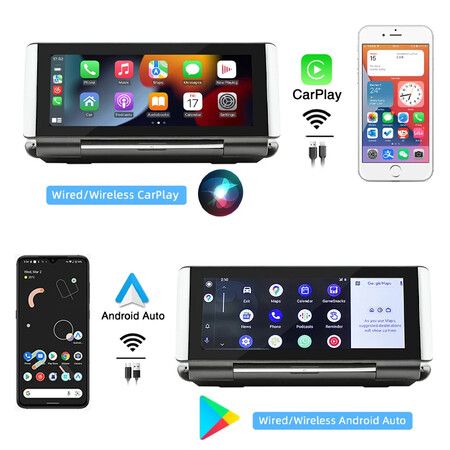 6.86" Car Touch Smart Player with Wireless CarPlay, Android Auto, and Video Playback