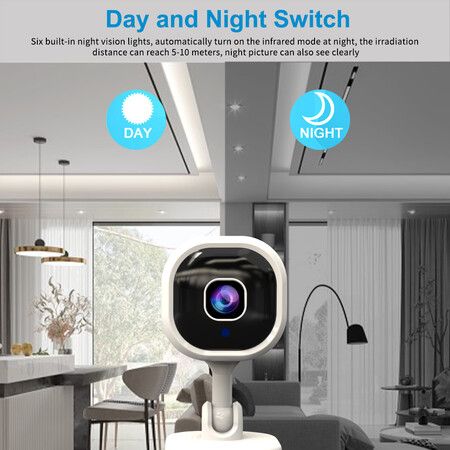 1080p Clear View Mini Smart WiFi Camera with Remote Wireless Monitoring for Security and Surveillance