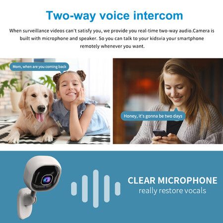 1080p Clear View Mini Smart WiFi Camera with Remote Wireless Monitoring for Security and Surveillance