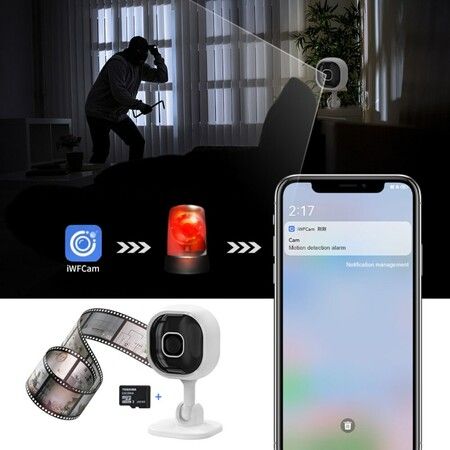 1080p Clear View Mini Smart WiFi Camera with Remote Wireless Monitoring for Security and Surveillance