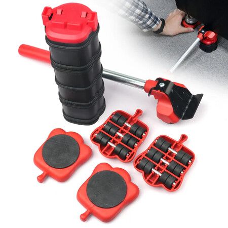 13-Piece Heavy-Duty Furniture Mover Set and Lifter: Sliders and Wheel Bar for Easy Lifting and Moving