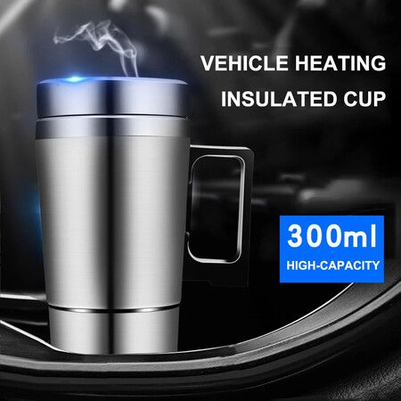 24V Electric Car Heating Water Cup with Vacuum Flask - USB Heating Cup for Car, Truck, and Travel