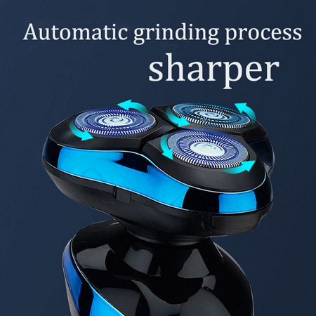 Electric Shaver for Wet/Dry Use: Rechargeable, Rotary, Cordless, with USB Charging