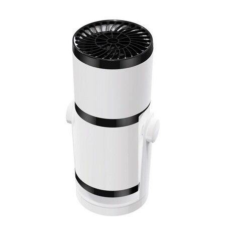 Portable Car Heater: 12V Window Defroster and Demister with 2-in-1 Hot and Cold Fan, Ceramic Heating, and Cigarette Lighter Plug (White)