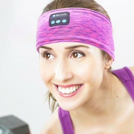 Bluetooth Sleeping Headband Eye Mask with Built-in Headphones,Sleep and Listen in Comfort(Pink)