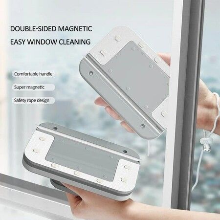 Household Magnetic Glass Wiper and Brush - Efficient Window Cleaning Tool for Sparkling Results