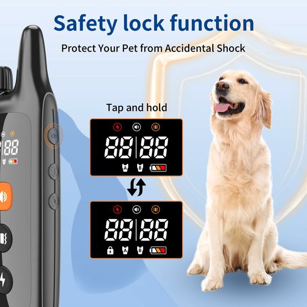 Waterproof Electric Dog Training Shock Collar with 3300FT Remote Range, 3 Training Modes(Beep/Vibration/Safe Shock), and Magnetic Charging for 5-120lbs Dogs