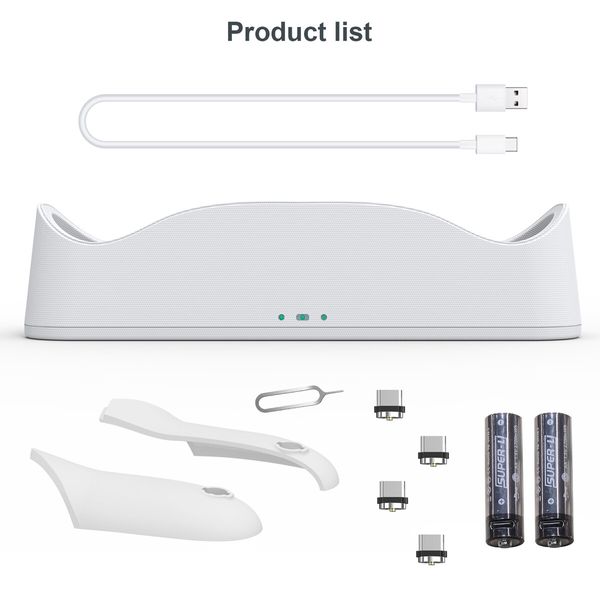 Charging Dock for Oculus Quest 2 with Dual USB-C Cables and Magnetic Connectors for Controllers and Headset