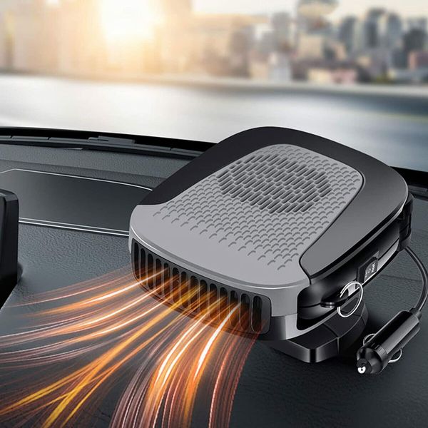 Portable Car Defroster and Heater with 12V Power, Ceramic Heating, and Cooling Fan for Demisting and Warming