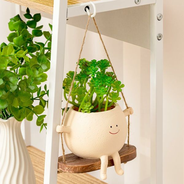 Charming Swing Planter Cute Succulent Pots with Drainage Hole Gifts for Indoor and Outdoor Plants