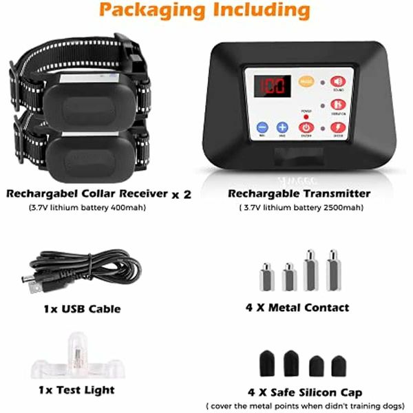 Electric Wireless Dog Fence + Dog Training Collar, Remote Boundary Containment for Safe Roaming, Adjustable Range Sizes for All Dogs