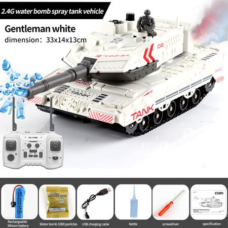 Remote Control Tank for Boys: 1:24 M1A2 Battle Tank with Alloy Material, Smoke Effect, Lights, and Realistic Sounds