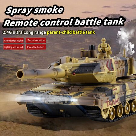 1:24 M1A2 Battle RC Tank Tank Toy with Smoke Effect, Lights, and Realistic Sounds Great Gift Idea