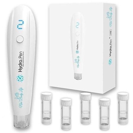 Automatic Microneedling Pen with Serum HydraPen and 10 Cartridges for Home