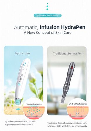 Automatic Microneedling Pen with Serum HydraPen and 10 Cartridges for Home