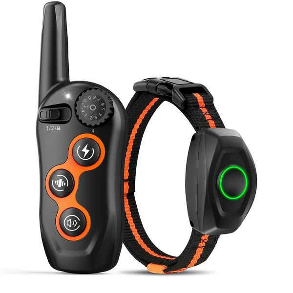 Anti-Bark Dog Training Collar with Remote 600m Range, Beep/Vibration/Shock 3 Modes,  Waterproof Rechargeable Electric Collar for Large Small Dogs