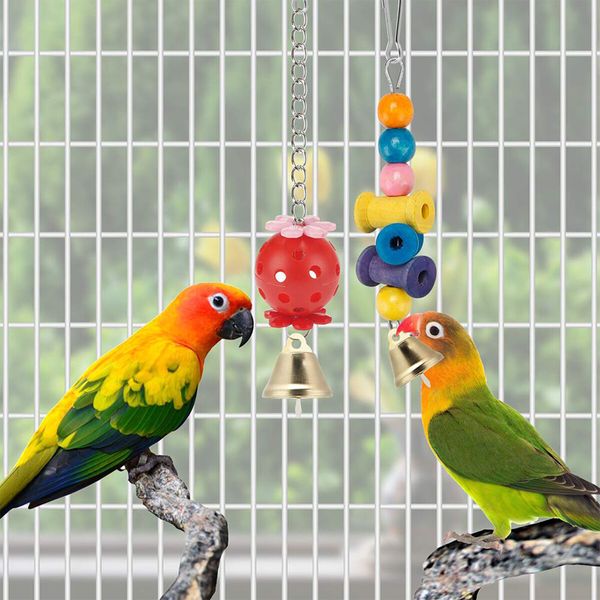 Complete Birdcage Toy Set: Swing, Hammock, Ladder, and Chewing Toys for Small Birds