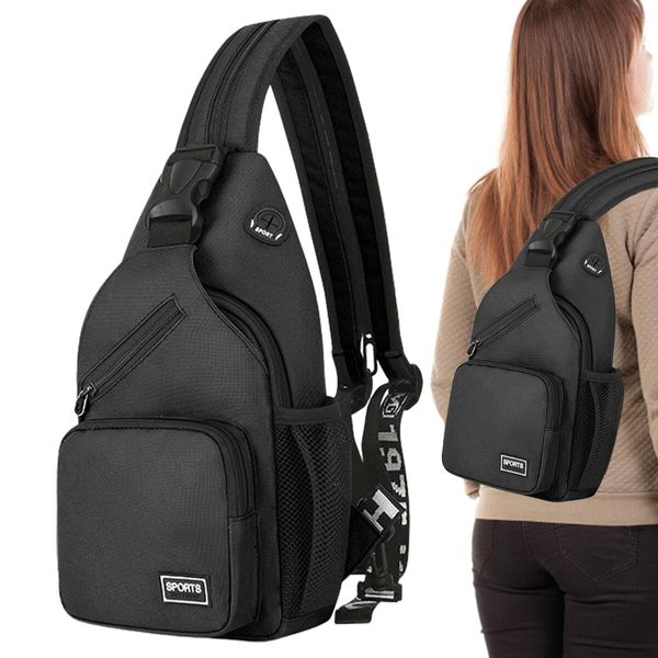 Crossbody Sling Backpack: Versatile Daypack for Men & Women with Earphone Hole