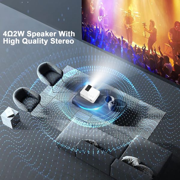 Portable Wireless Mini Projector for Phone Projection Color White