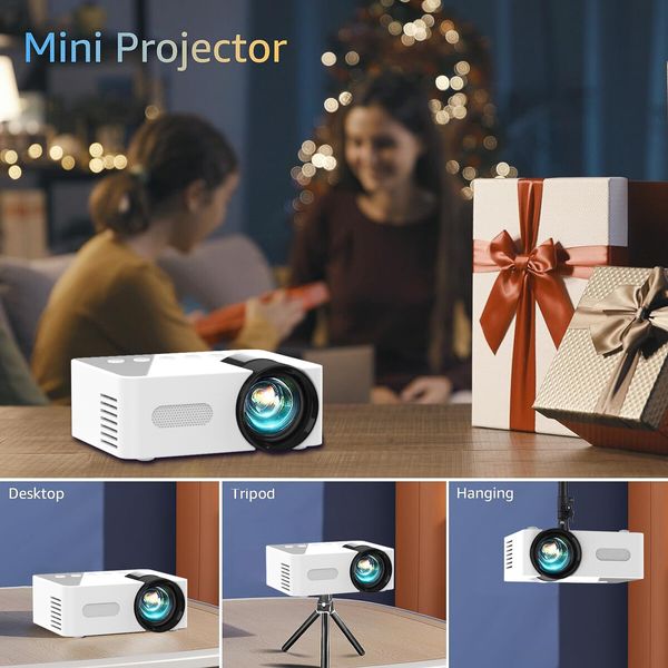 Portable Wireless Mini Projector for Phone Projection Color White