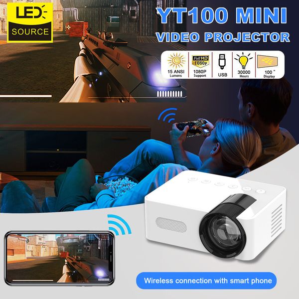 Portable Wireless Mini Projector for Phone Projection Color White