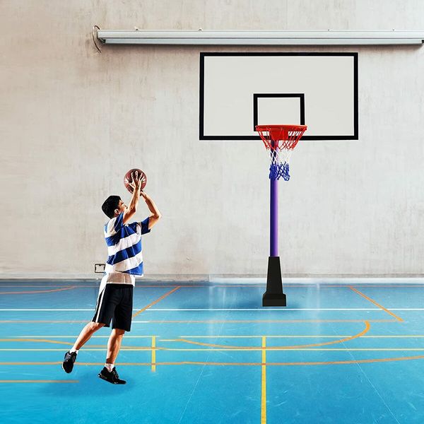 Outdoor Pro Basketball Net - Heavy-Duty, All-Weather, Fade-Resistant (12 Loops, Red/White/Blue)