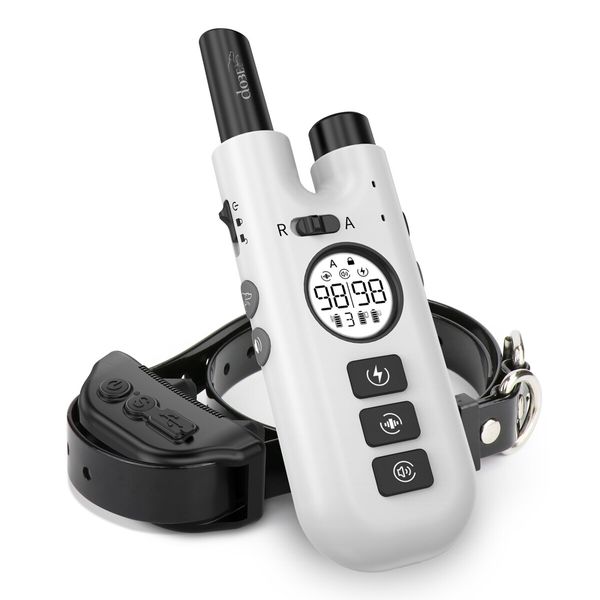 Auto Bark Control 2-in-1 Dog Training Collar with 3 Modes(Modes,Beep,Shock)-800m Remote Range for All Dog Sizes