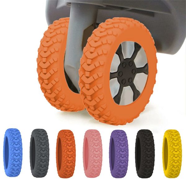 8-Piece Luggage Wheel Protection Set with Shock-proof design,noise reducingSilent cover(Orange)