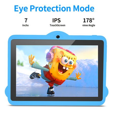 Kids 7 inch Android Tablet,64GB ROM,3GB RAM, Bluetooth,Camera, Parental Control,Pre-Installed APPs,Games, Learning Educational Toddler Tablet(Blue)