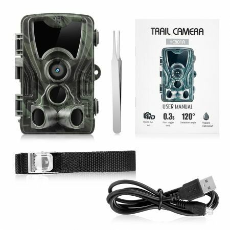 Outlife HC-801A Wildlife Trail Camera - 16MP 1080P with IP65 Night Vision and 0.3s Trigger