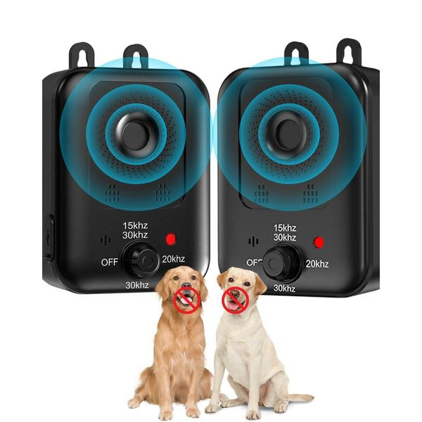 2-pack Rechargeable Anti-Barking Devices/Auto Bark Control Deterrent with 3 modes, Ultrasonic Technology for Indoor & Outdoor Use