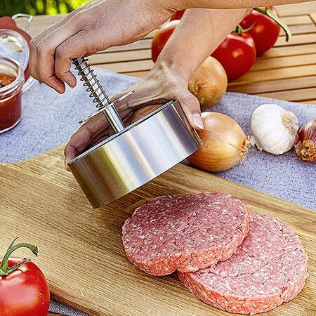 Non-Stick Patty Maker, 304 Stainless Steel Hamburger Maker Press Round for Perfect Burgers Create Professional-Quality Hamburgers at Home