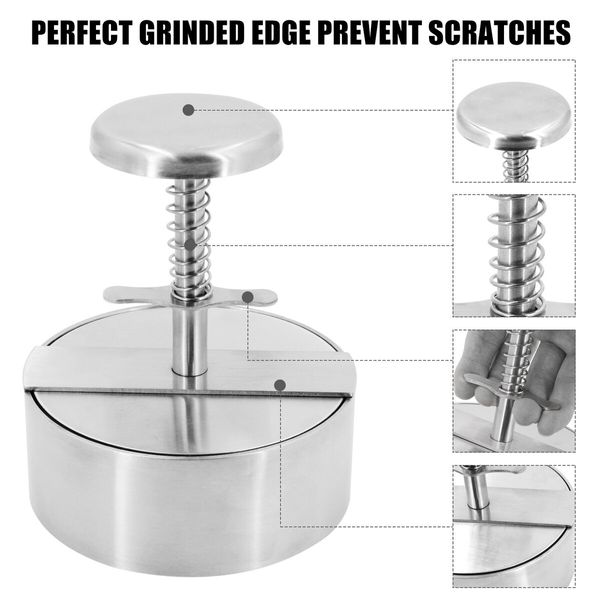 Non-Stick Patty Maker, 304 Stainless Steel Hamburger Maker Press Round for Perfect Burgers Create Professional-Quality Hamburgers at Home