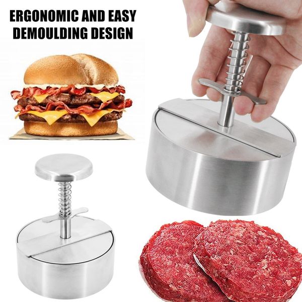 Non-Stick Patty Maker, 304 Stainless Steel Hamburger Maker Press Round for Perfect Burgers Create Professional-Quality Hamburgers at Home