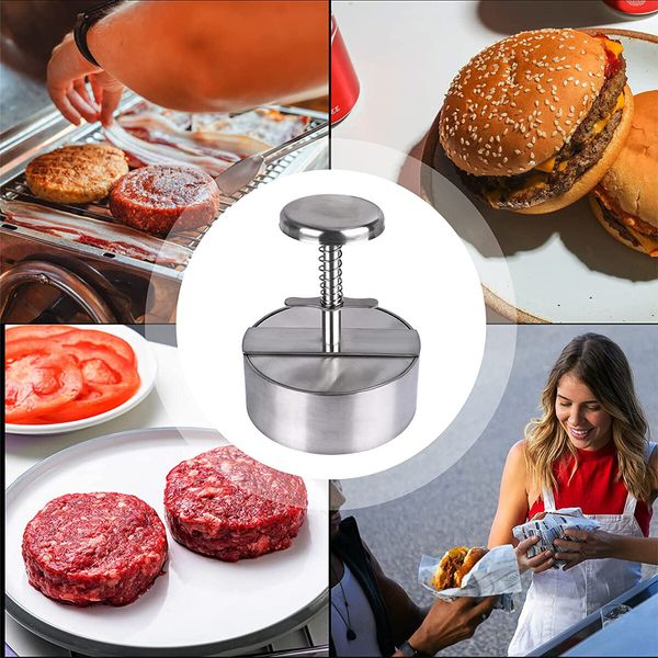 Non-Stick Patty Maker, 304 Stainless Steel Hamburger Maker Press Round for Perfect Burgers Create Professional-Quality Hamburgers at Home