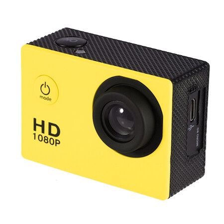 Waterproof 1080P 12MP Sports Camera: Full HD High-Resolution, 2.0 Inch Display, 30m/98ft Underwater(Yellow)