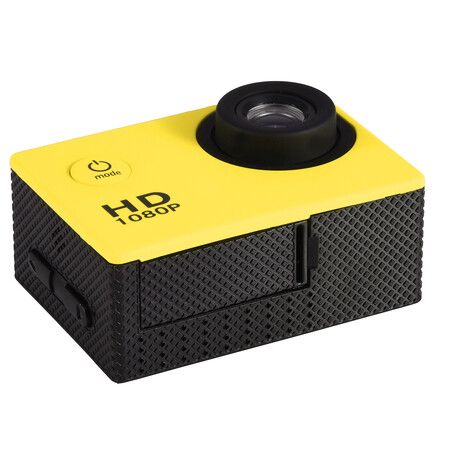 Waterproof 1080P 12MP Sports Camera: Full HD High-Resolution, 2.0 Inch Display, 30m/98ft Underwater(Yellow)